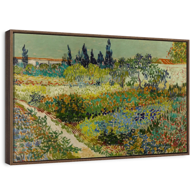 Jardin à Arles, Cadre flottant en noyer, 43 po x 29 po
