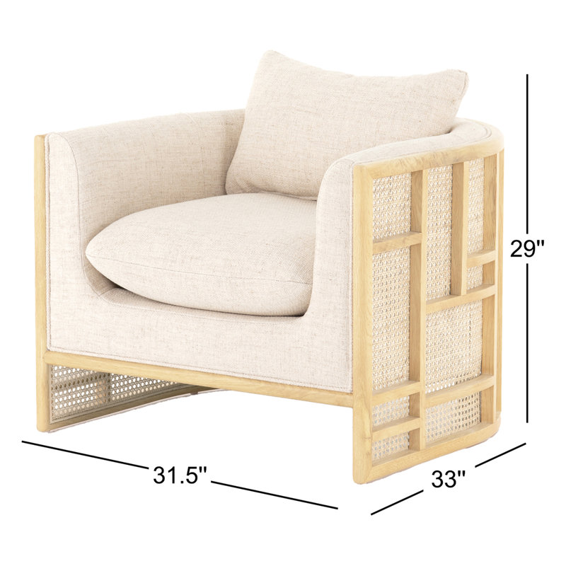 June Barrel Chair, Thames Cream, Natural Oak