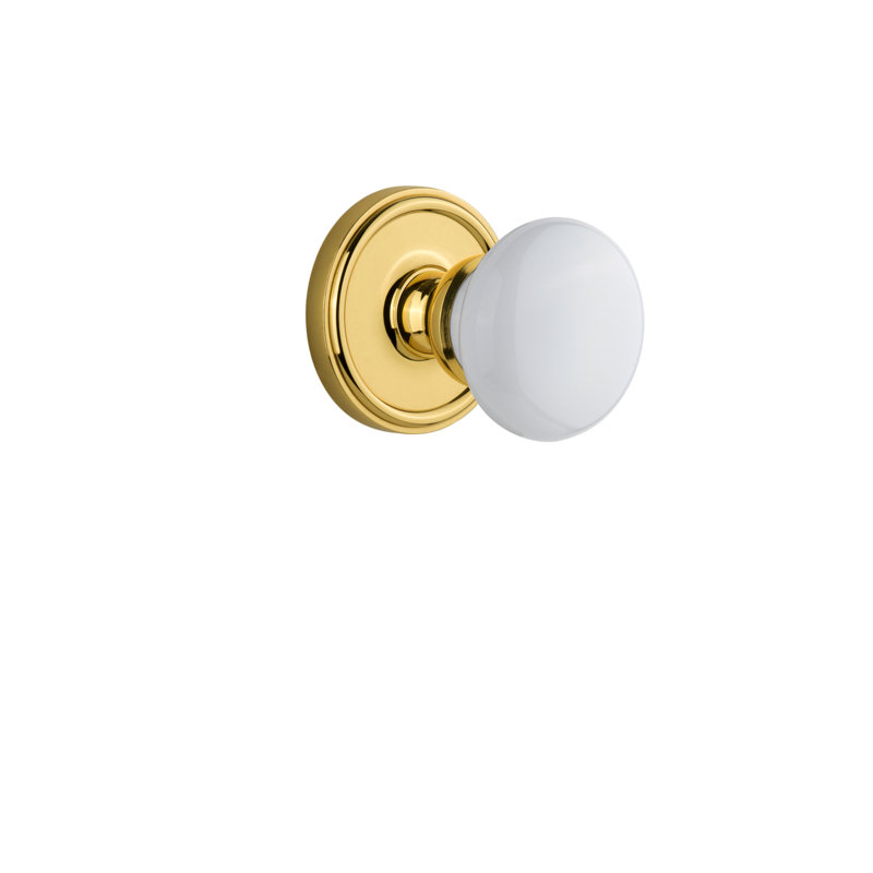 Rosette Grandeur Georgetown avec bouton de porte Hyde Park, Laiton intemporel, 2-3/8 po