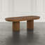 Ensemble de salle à manger à piédestal double 102 po Auden - table en châtaignier avec chaises bleues-1054967606-1054967600