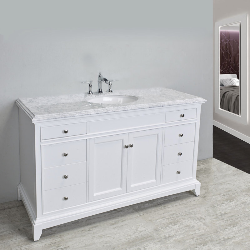 Ensemble de meuble-lavabo simple 60 po Elite Stamford, Blanc