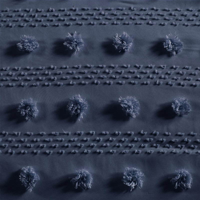 Édredon très grand / très grand orné - Textile bleu marine, Édredon pour très grand lit + 2 taies décorativ, Marine
