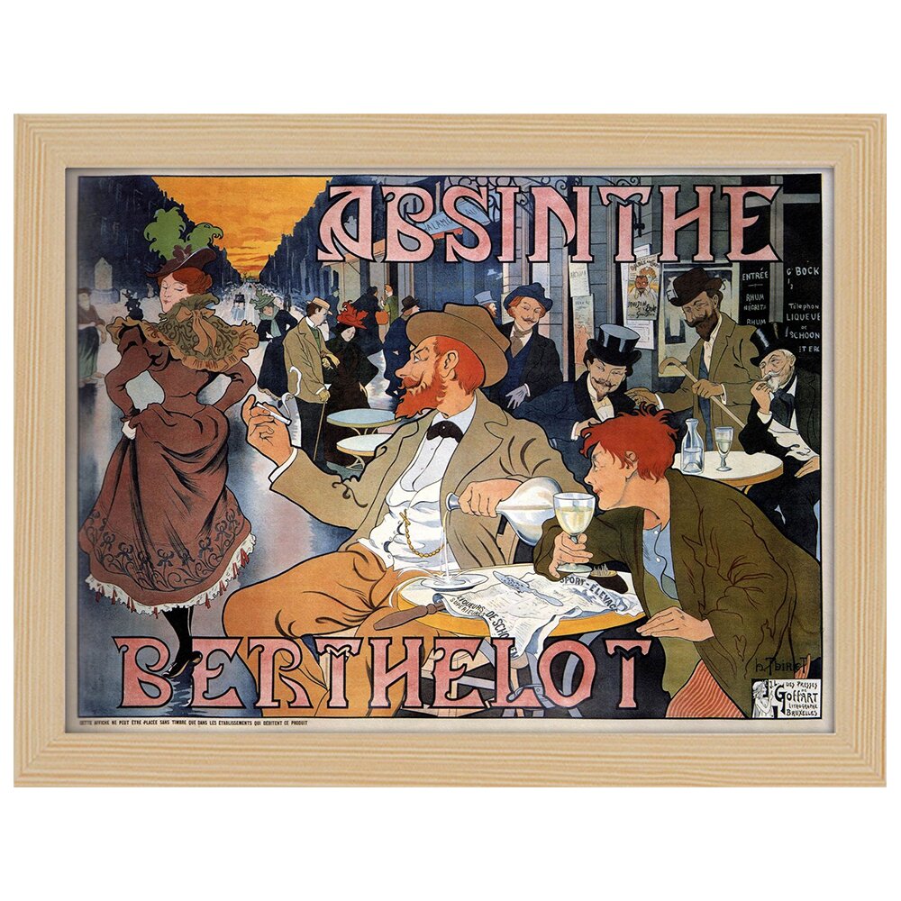 Leinwandbild Vintage Advertising Poster Absinthe Berthelot