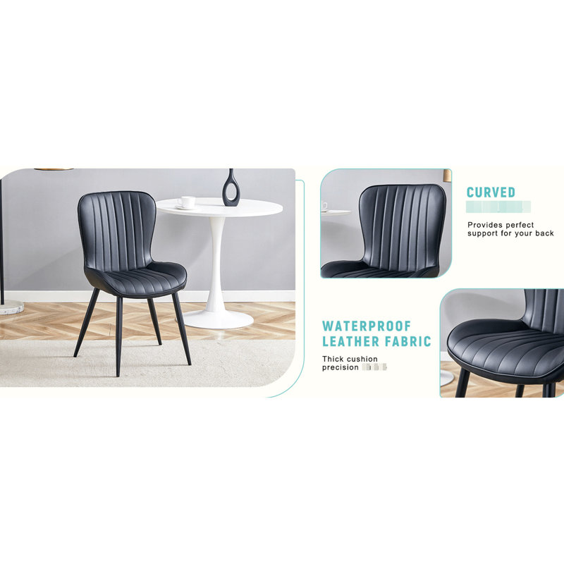 Chaise de salle à manger noire (4) - Siège élargi pour une expérience d'assise améliorée Groupe minimaliste de 4 décors simples et polyvalents