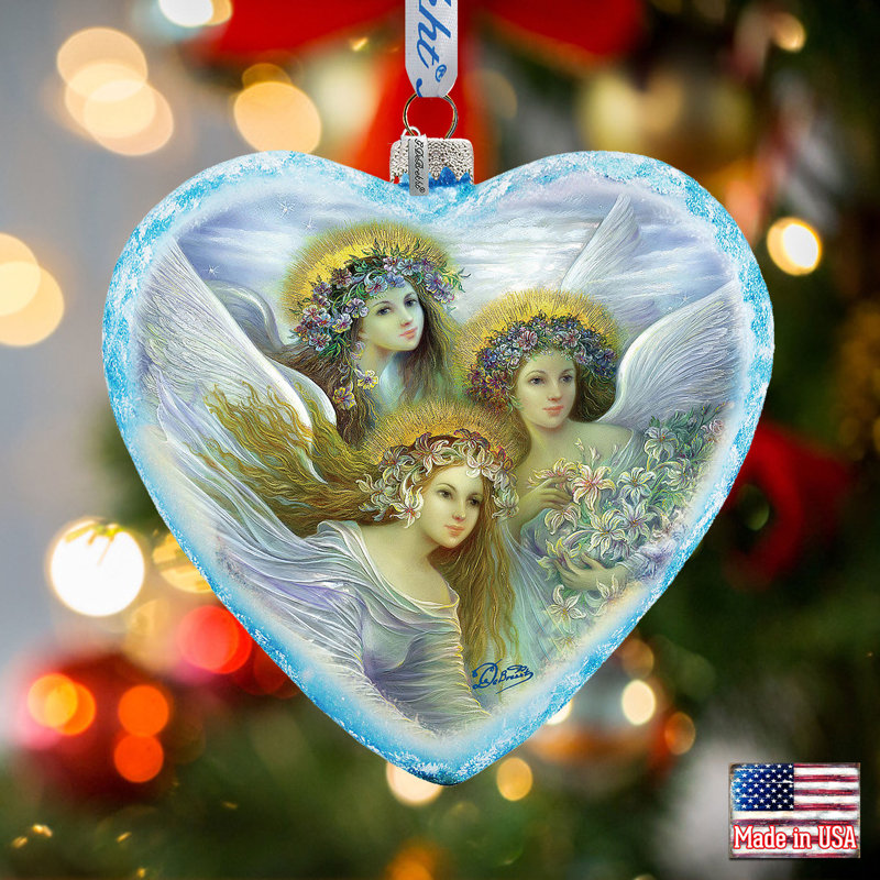 Holiday 5.5'' Handmade Glass Hanging Figurine Ornament