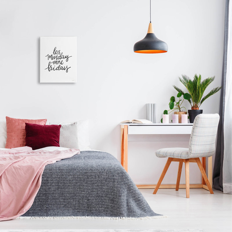 White and Black Canvas Wall Art with Wooden Frame, 16" x 20"