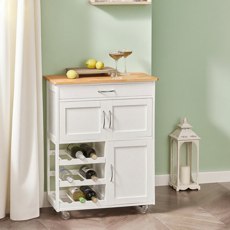 Rainer Kitchen Cart, White