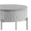 Table de bout yukino gris ultrabrillant et finition chromée