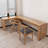 Burlywood L Shaped Solid Wood Corner Writing Desk-1733854222-1733854220