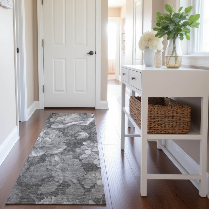 Tapis floral lavable à la machine Premium AMF1561, Tapis de couloir 2 pi 3 po x 7 pi 6 po
