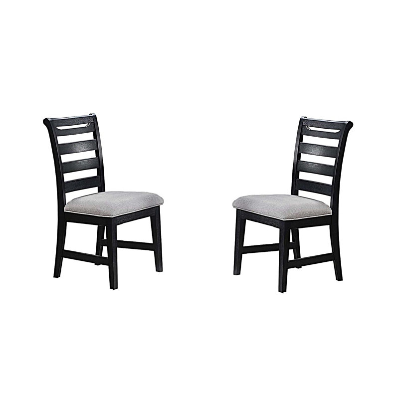 Chaise rembourrée à dossier noir