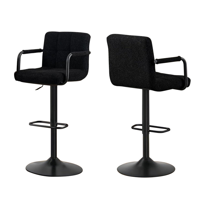 Mashelle Swivel Upholstered Adjustable Height Counter Stool with Metal Frame