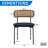 Rattan Dining Chairs, Farmhouse Metal Dining Room Chairs With Upholstered Cushion, Mid-Century Modern Cane Chairs Set With Curved Backrest For Kitchen Restaurant, Black-577499301-577499303