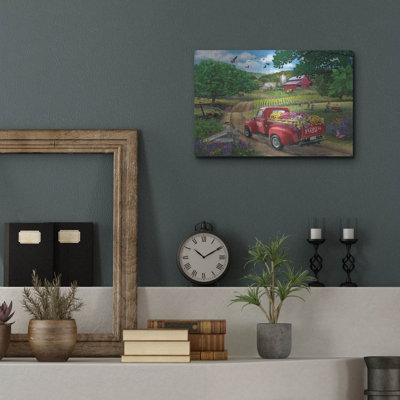 «Country Road (Flower Truck)» par Bigelow, illustrations en métal sur toile