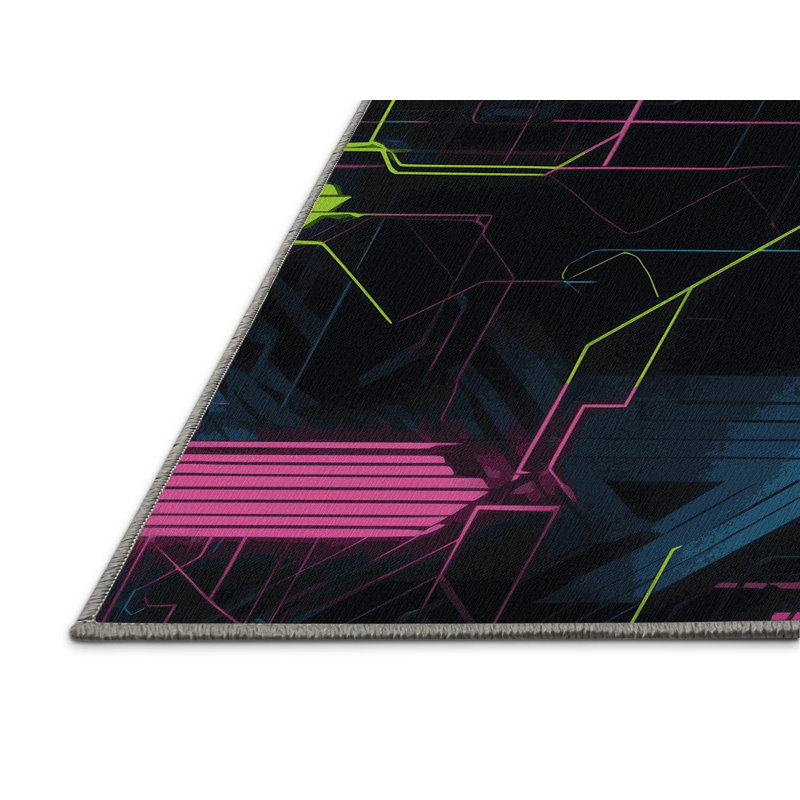Glitch Pulse Rug, Rectangle 4' x 6'