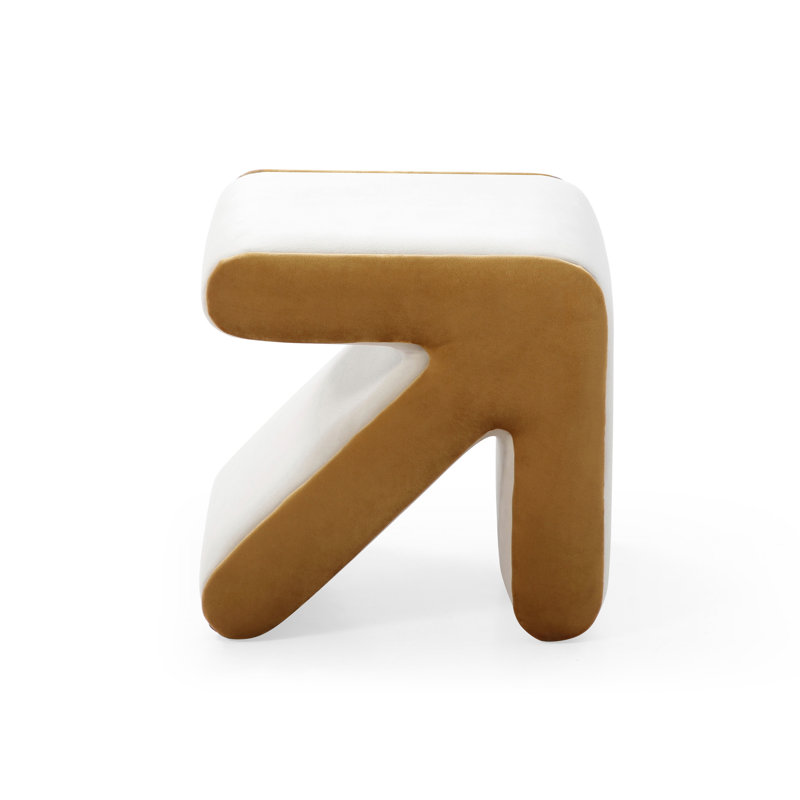 Modern Creative Upholstered Velvet Sofa Stool Kids Stool Shoe Bench Footrest Footstool Multifaceted Stool Ottoman Coffee Table Arrow Design Handicraft Decoration For Living Room Bedroom