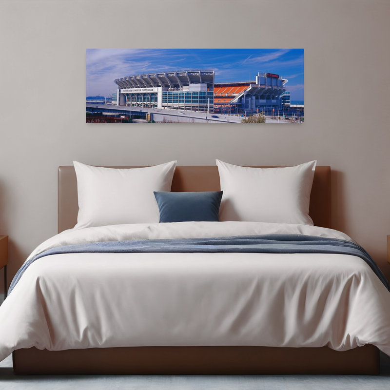 Cleveland Browns Stadium Cleveland OH 1 Piece Wrapped Canvas Panoramic Wall Art, 40.64 cm H x 121.92 cm W