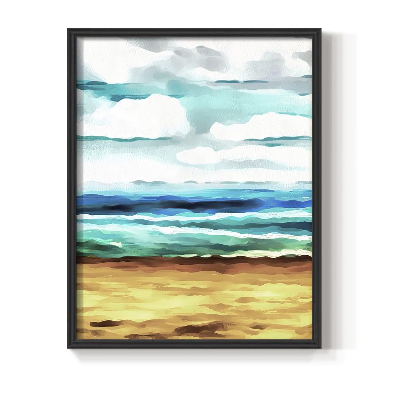«Summer Love II», reproduction encadrée - bois massif, Noir, H 20 po x l 16 po