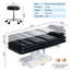 Table de massage électrique professionnelle à 3 moteurs avec hauteur réglable, dossier et repose-jambes, télécommande et commande au pied, tabouret pivotant à 360 ° inclus-709258809