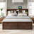 Multi-function King Size  Platform Bed with Sockets, USB, 6 Open Storage Compartments and Drawers-107928515