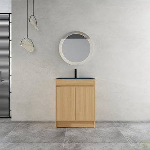 28" Freestanding Bathroom Vanity / Laundry Utility Cabinet, W/ Stainless Steel Sink And Flexible Drain Pipe, 2-Soft Close Door, Plywood, KD-Packing