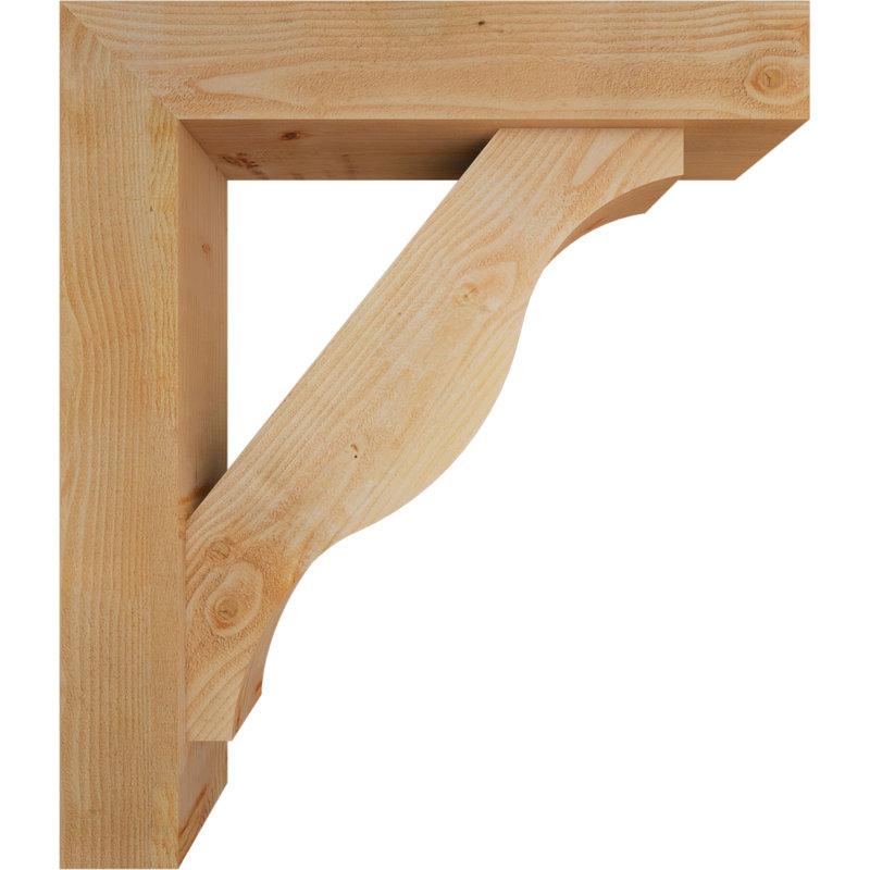 Funston Block Offset Brace Bracket, 44 x 38, 8"W Douglas Fir (Rough Sawn)