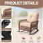 Chaise berçante d'extérieur en rotin avec coussin-646829750
