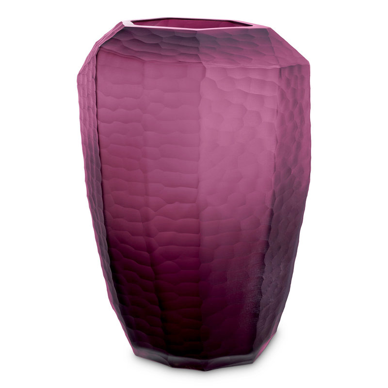 Larisa Handmade Handblown Glass Table Vase, Purple
