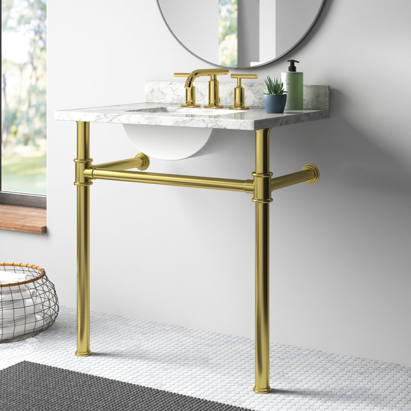 Pieds de lavabo console en acier inoxydable Kingston Brass Fauceture, Laiton poli