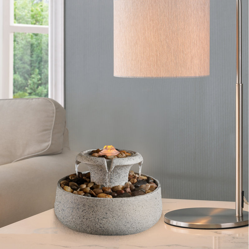 Fontaine de table en résine avec lumière