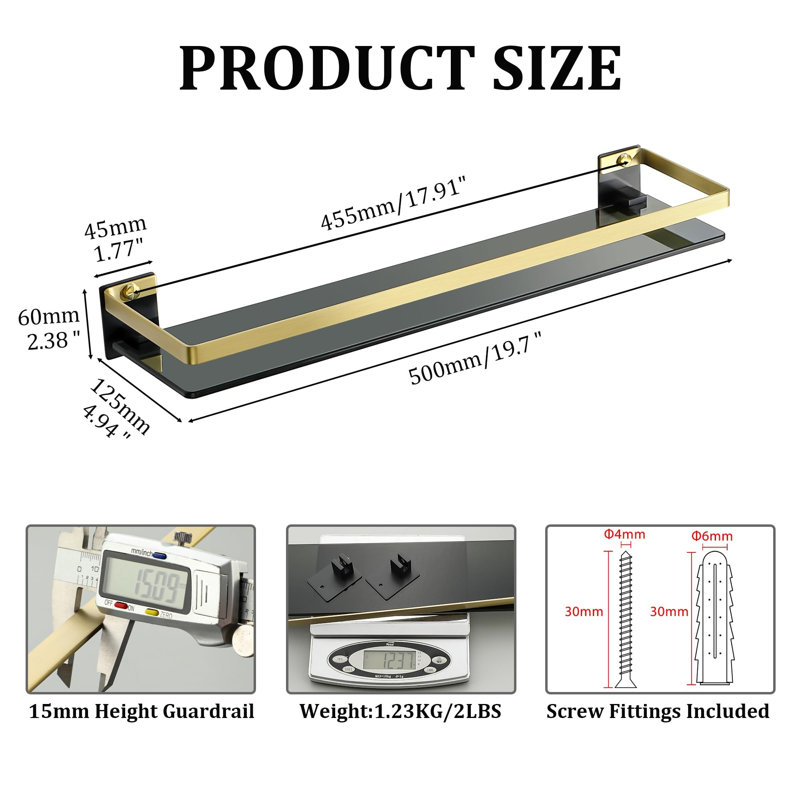 Stainless Steel Wall Bathroom Shelves