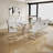 Daarina Modern Dining Table Set, Large Rectangular Glass Table with Silver X-Base and Faux Leather Cantilever Chairs-57360911-6663501