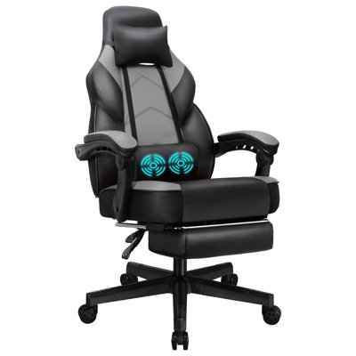 Ergonomic Gaming Chair with Footrest and Lumbar Support