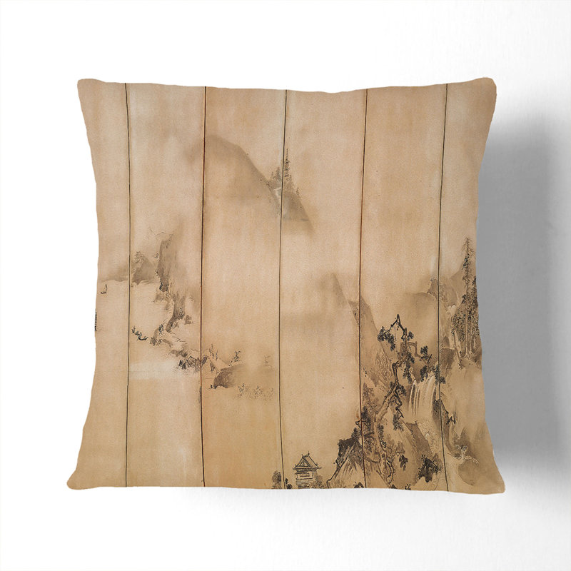 Floral Square Cushion, 40cm H x 40cm W x 15cm D, Stone