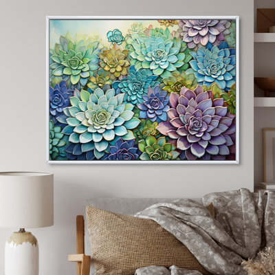 Fleurs douces et grasses sur fond de fleurs - impression