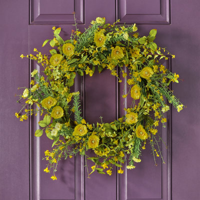 Couronne de coquelicot 24 po / Forsythia 24 po