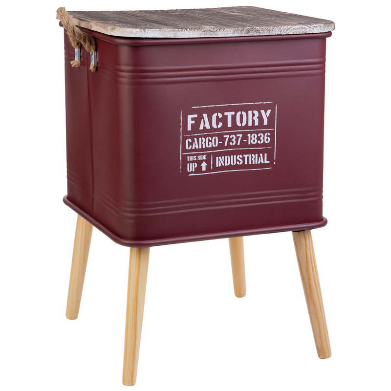 Aithana 41cm W Metal Bedside Table, Red