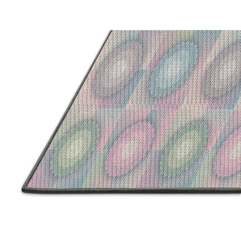 Rose à pois Tapis décoratif, Rectangle 8 pi x 12 pi