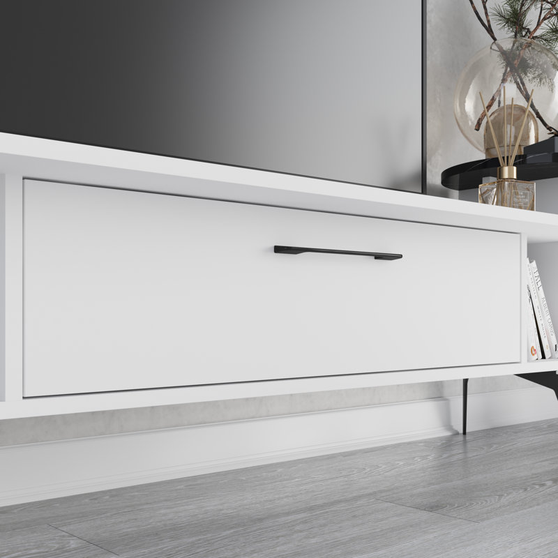 Abas TV Stand for TVs up to 65", White/Black