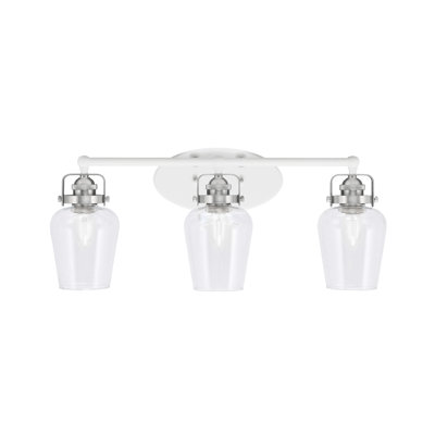 Barre d'éclairage de salle de bain 3 lumières avec verre à bulles 5 "Easton
