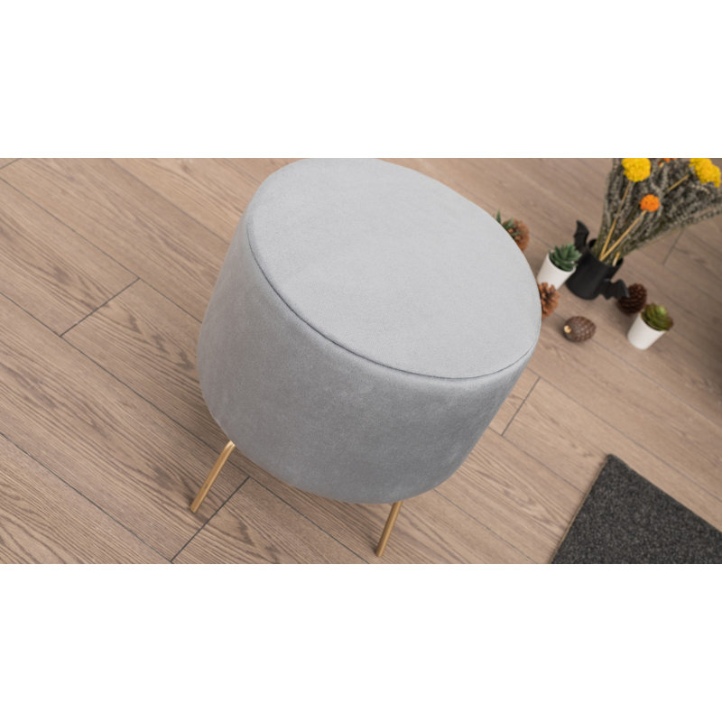 Repose-pieds rond 15,7 po, Mélange de polyester gris