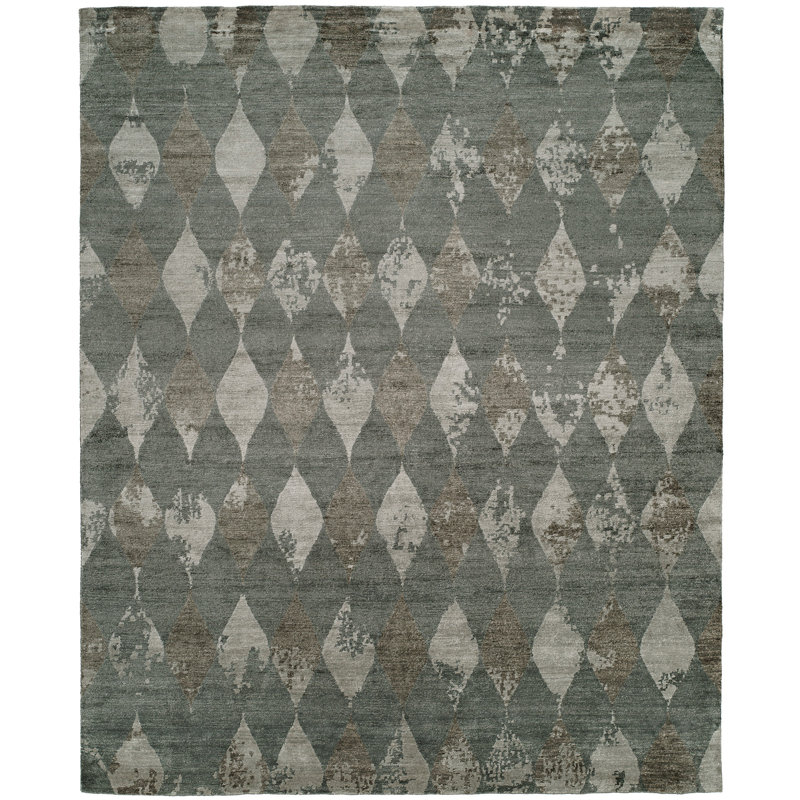 Lohman Geometric Area Rug in Gray, Rectangle 4' x 6'