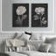 «Black and White Flowers III», ensemble de 2 reproductions d'art encadrées-1201688119-1201688072-1201688074