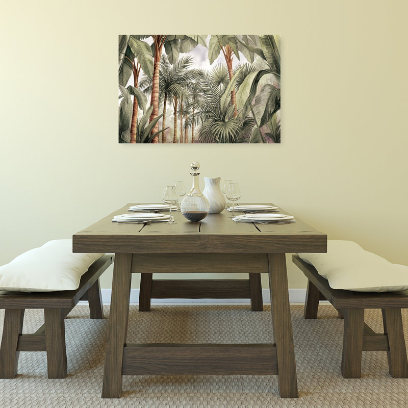 «Lush Jungle Palms Serene Tranquil Abstract Palm Tree Forest Nature», reproduction d'art murale, 24" H x 36" W