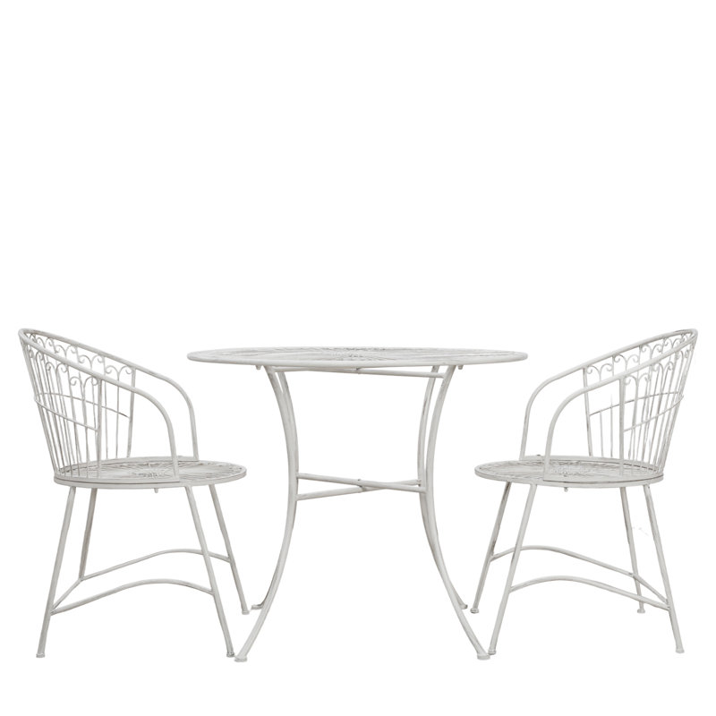 Kiawah 2 - Person Patio Dining Set with Round Table, White