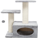 TRIXIE Valencia 28" Cat Tree, 3-Level Cat Tower, Sisal Scratching Posts, Plush Condo and Platforms, Dangling Cat Toy