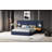 Velvet Bed Frame/Vertical Channel Tufted Wingback Headboard-1869753873