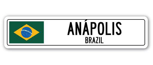 Plaque de rue en aluminium Baver Anopolis, Brésil, H 4 po x l 18 po x P 1 po
