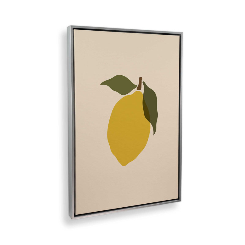 «Simple Lemon I» par Garima Dhawan, reproduction d'art, Argent argent, H 24 po x l 18 po