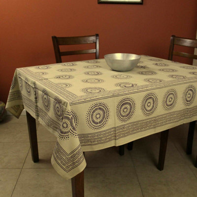 Nigol Cotton Circle Print Tablecloth